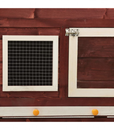 Rabbit Hutch Mocha and White 140x63x120 cm Solid Firwood