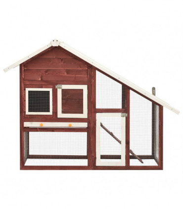Rabbit Hutch Mocha and White 140x63x120 cm Solid Firwood