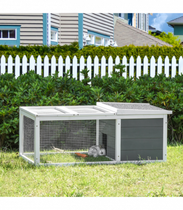 Rabbit Hutch Small Animal Cage Pet Run Cover, with Water-resistant Asphalt Roof