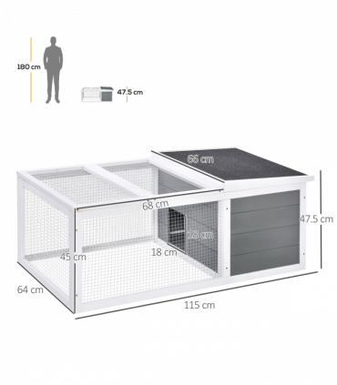 Rabbit Hutch Small Animal Cage Pet Run Cover, with Water-resistant Asphalt Roof