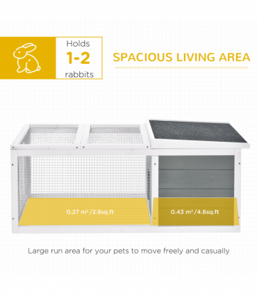 Rabbit Hutch Small Animal Cage Pet Run Cover, with Water-resistant Asphalt Roof
