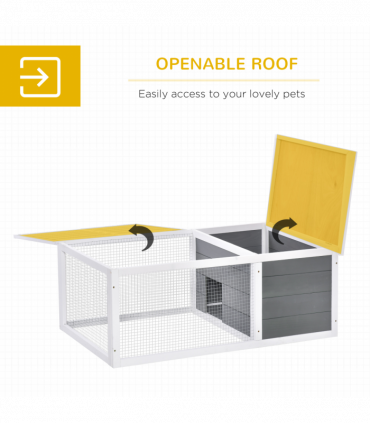 Rabbit Hutch Small Animal Cage Pet Run Cover, with Water-resistant Asphalt Roof