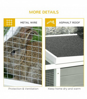 Rabbit Hutch Small Animal Cage Pet Run Cover, with Water-resistant Asphalt Roof