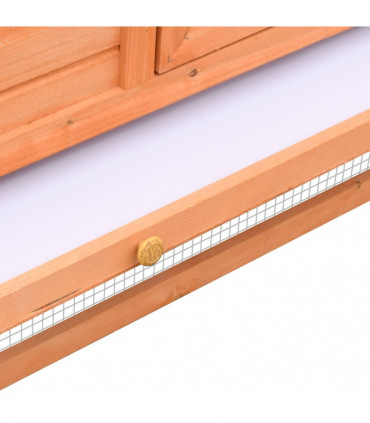 Rabbit Hutch Solid Pine & Fir Wood 303x60x86 cm