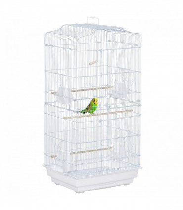 Rabbit Hutch for Two Rabbits Outdoor Guinea Pig Cage w/ Removable Trays, Grey