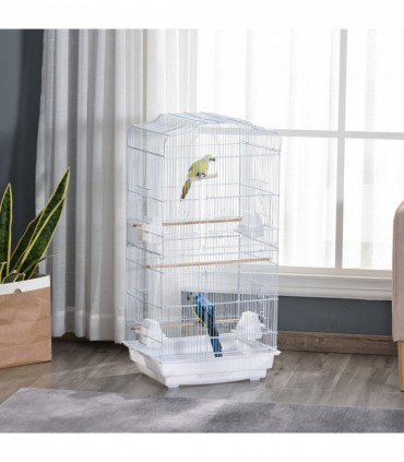 Rabbit Hutch for Two Rabbits Outdoor Guinea Pig Cage w/ Removable Trays, Grey