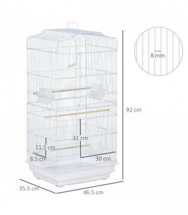 Rabbit Hutch for Two Rabbits Outdoor Guinea Pig Cage w/ Removable Trays, Grey