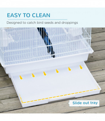 Rabbit Hutch for Two Rabbits Outdoor Guinea Pig Cage w/ Removable Trays, Grey