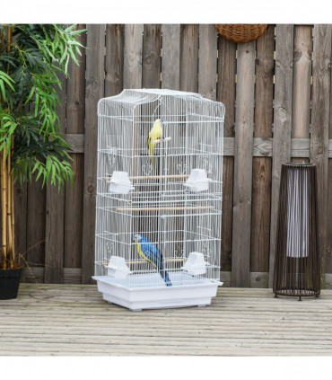 Rabbit Hutch for Two Rabbits Outdoor Guinea Pig Cage w/ Removable Trays, Grey