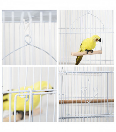 Rabbit Hutch for Two Rabbits Outdoor Guinea Pig Cage w/ Removable Trays, Grey