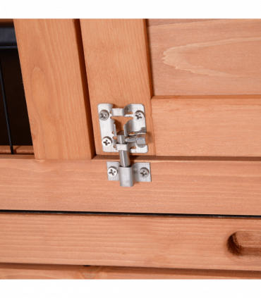 Rabbit Hutch for Two Rabbits Outdoor Guinea Pig Cage w/ Removable Trays, Orange