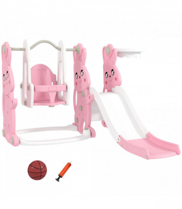 Rabbit-Themed Playground Set - Safe Fun for Kids - Slide, Swing & Climber
