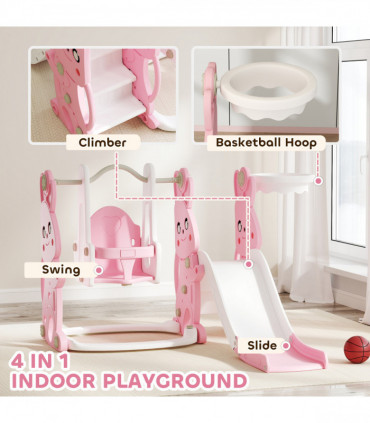 Rabbit-Themed Playground Set - Safe Fun for Kids - Slide, Swing & Climber