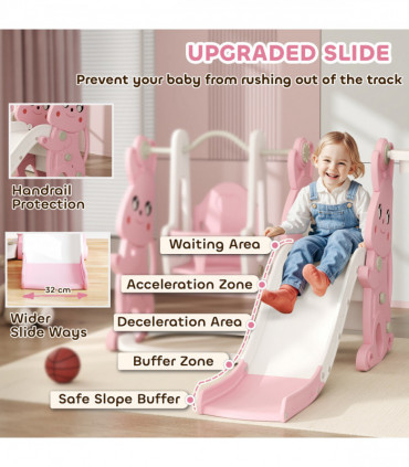 Rabbit-Themed Playground Set - Safe Fun for Kids - Slide, Swing & Climber