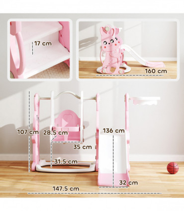 Rabbit-Themed Playground Set - Safe Fun for Kids - Slide, Swing & Climber