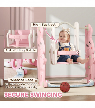 Rabbit-Themed Playground Set - Safe Fun for Kids - Slide, Swing & Climber