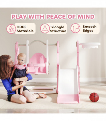 Rabbit-Themed Playground Set - Safe Fun for Kids - Slide, Swing & Climber