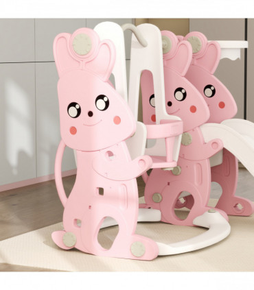 Rabbit-Themed Playground Set - Safe Fun for Kids - Slide, Swing & Climber