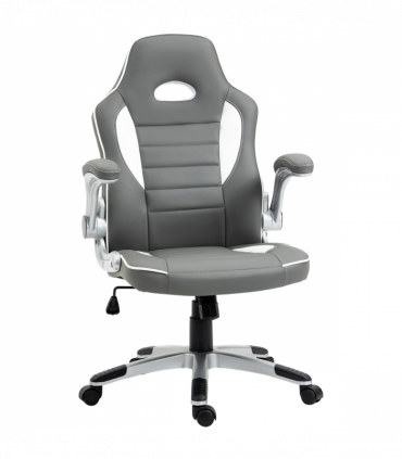 Racing Gaming Chair Height Adjustable Swivel Chair with Flip Up Armrests, Grey