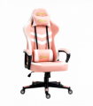 Racing Gaming Chair w/ Lumbar Support, Gamer Office Chair, Pink