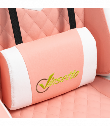 Racing Gaming Chair w/ Lumbar Support, Gamer Office Chair, Pink