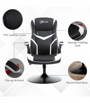 Racing Office Chair PVC Leather Computer Gaming Height Adjustable