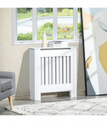 Radiator Cover Wooden Cabinet Shelving Home Office Vertical Slattted Vent