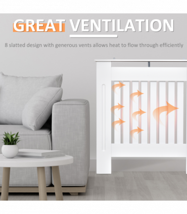 Radiator Cover Wooden Cabinet Shelving Home Office Vertical Slattted Vent