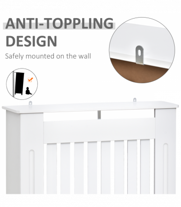 Radiator Cover Wooden Cabinet Shelving Home Office Vertical Slattted Vent