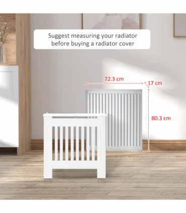 Radiator Cover Wooden Cabinet Shelving Home Office Vertical Slattted Vent