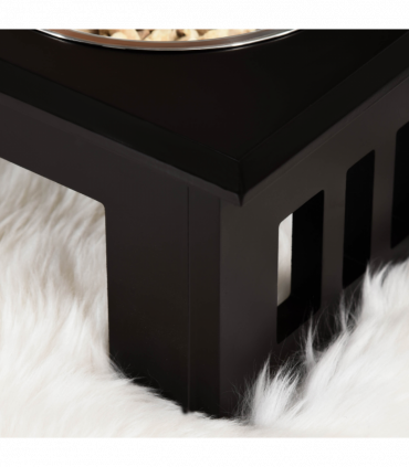 Raised Dog Bowls Pet Feeder Elevated Double Stainless Steel Water Brown Pawhut