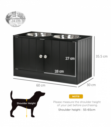 Raised Dog Bowls for Large Dogs Feeding Station Stand, Storage -  Pawhut