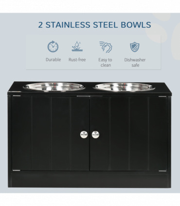 Raised Dog Bowls for Large Dogs Feeding Station Stand, Storage -  Pawhut