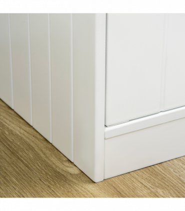 Raised Dog Bowls for Large Dogs Feeding Station Stand, Storage - White Pawhut