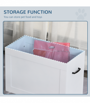 Raised Dog Bowls w/ Storage Function Stainless Steel Bowl Elevated Base Pawhut