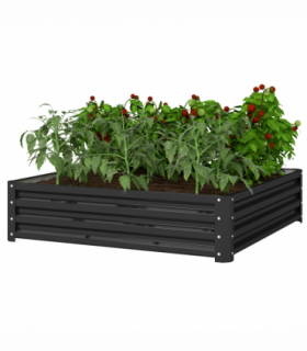 Raised Garden Bed Gardner Frame Outdoor Planter Kit Flower Vegetables Grey