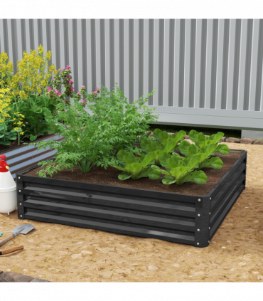 Raised Garden Bed Gardner Frame Outdoor Planter Kit Flower Vegetables Grey