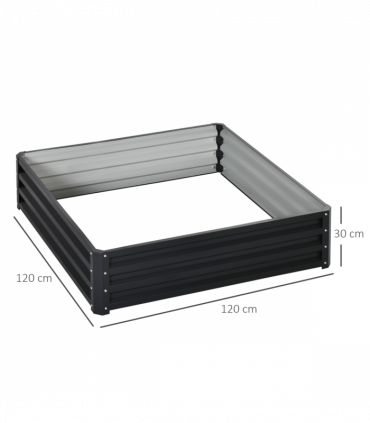 Raised Garden Bed Gardner Frame Outdoor Planter Kit Flower Vegetables Grey