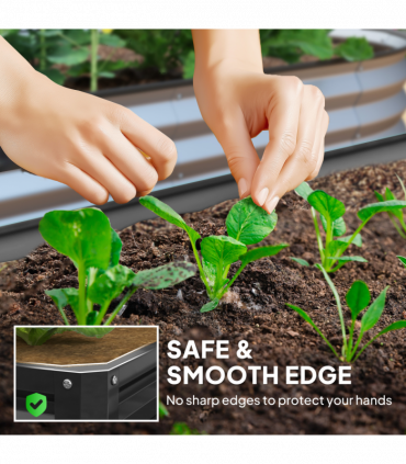 Raised Garden Bed Gardner Frame Outdoor Planter Kit Flower Vegetables Grey