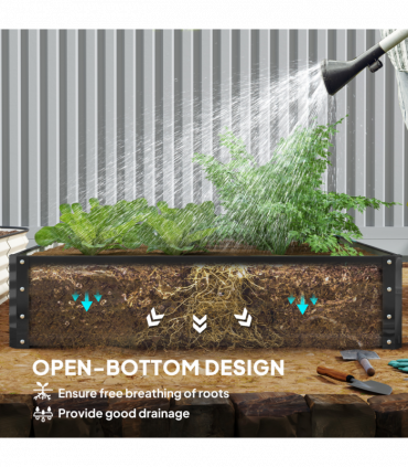 Raised Garden Bed Gardner Frame Outdoor Planter Kit Flower Vegetables Grey