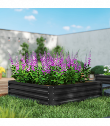 Raised Garden Bed Gardner Frame Outdoor Planter Kit Flower Vegetables Grey