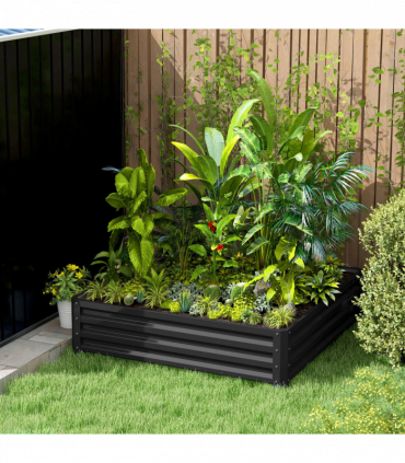 Raised Garden Bed Gardner Frame Outdoor Planter Kit Flower Vegetables Grey