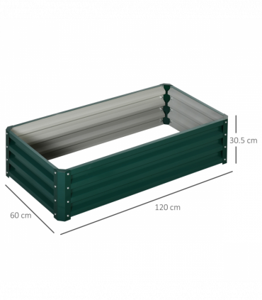 Raised Garden Bed Steel Planter Growing Box for Vegetables Flowers Green