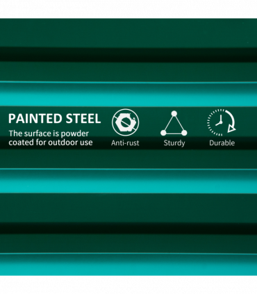 Raised Garden Bed Steel Planter Growing Box for Vegetables Flowers Green