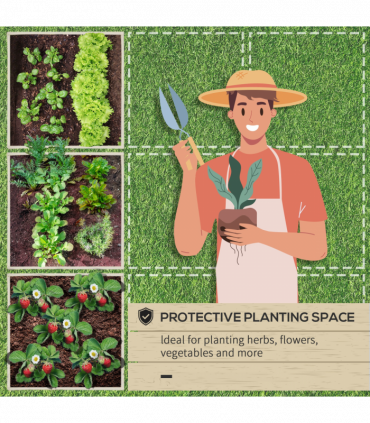 Raised Garden Bed Steel Planter Growing Box for Vegetables Flowers Green