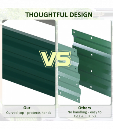 Raised Garden Bed Steel Planter Growing Box for Vegetables Flowers Green