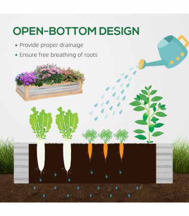 Raised Garden Bed with Greenhouse Top, 122x 61 x 81.7cm, Natural Kit