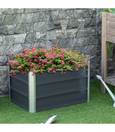 Raised Garden Bed, Elevated Planter Box & Gloves, Grey