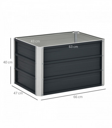 Raised Garden Bed, Elevated Planter Box & Gloves, Grey