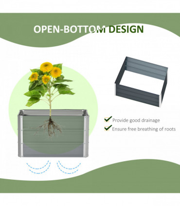 Raised Garden Bed, Elevated Planter Box & Gloves, Grey